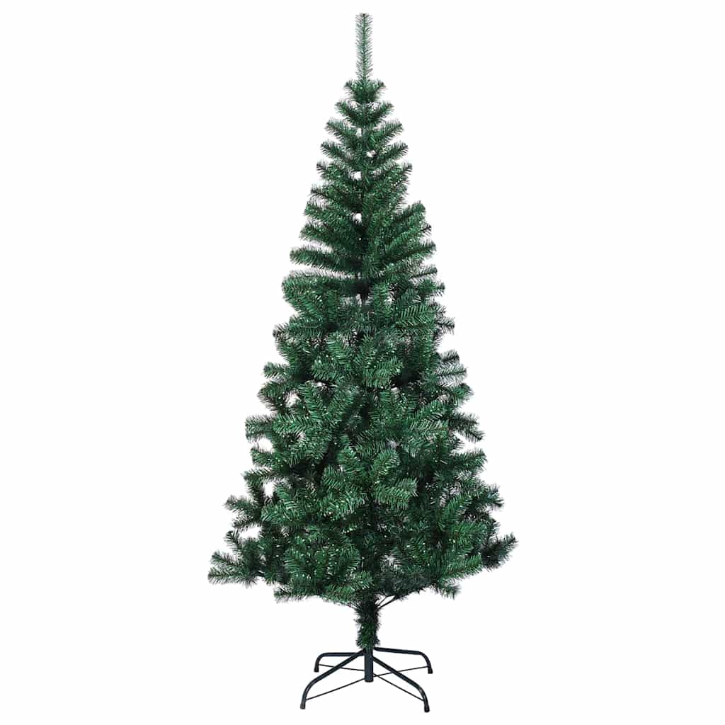 Pom de Crăciun artificial pre-iluminat cu 300 LED Verde 210 cm