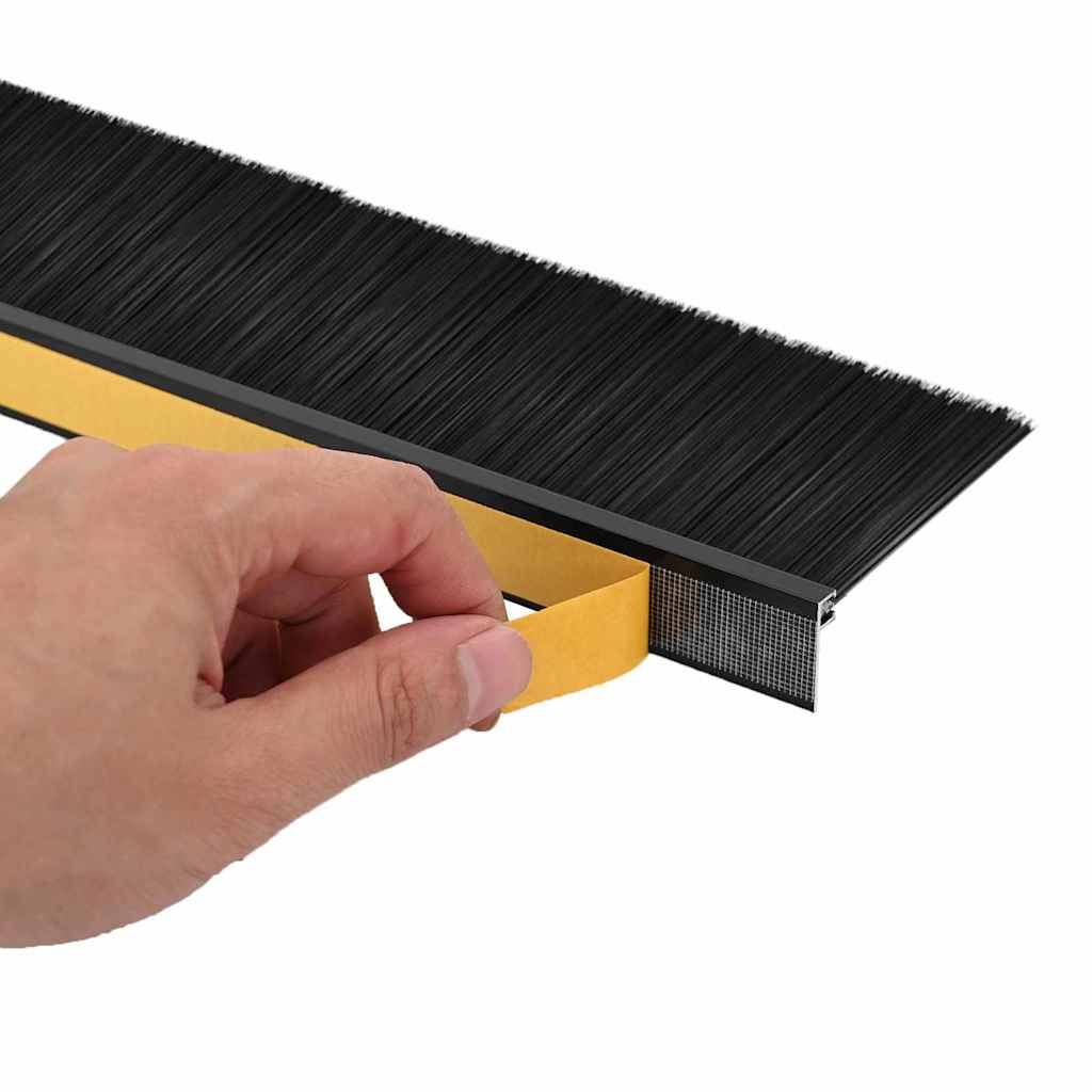 Dopuri pentru uși autoadezive 12 pcs Negru 100 cm