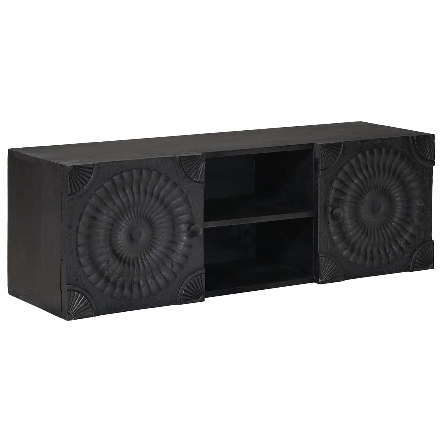 Cabinet TV cu raft cu depozitare cu ușă Negru 105 x 30 x 35 cm