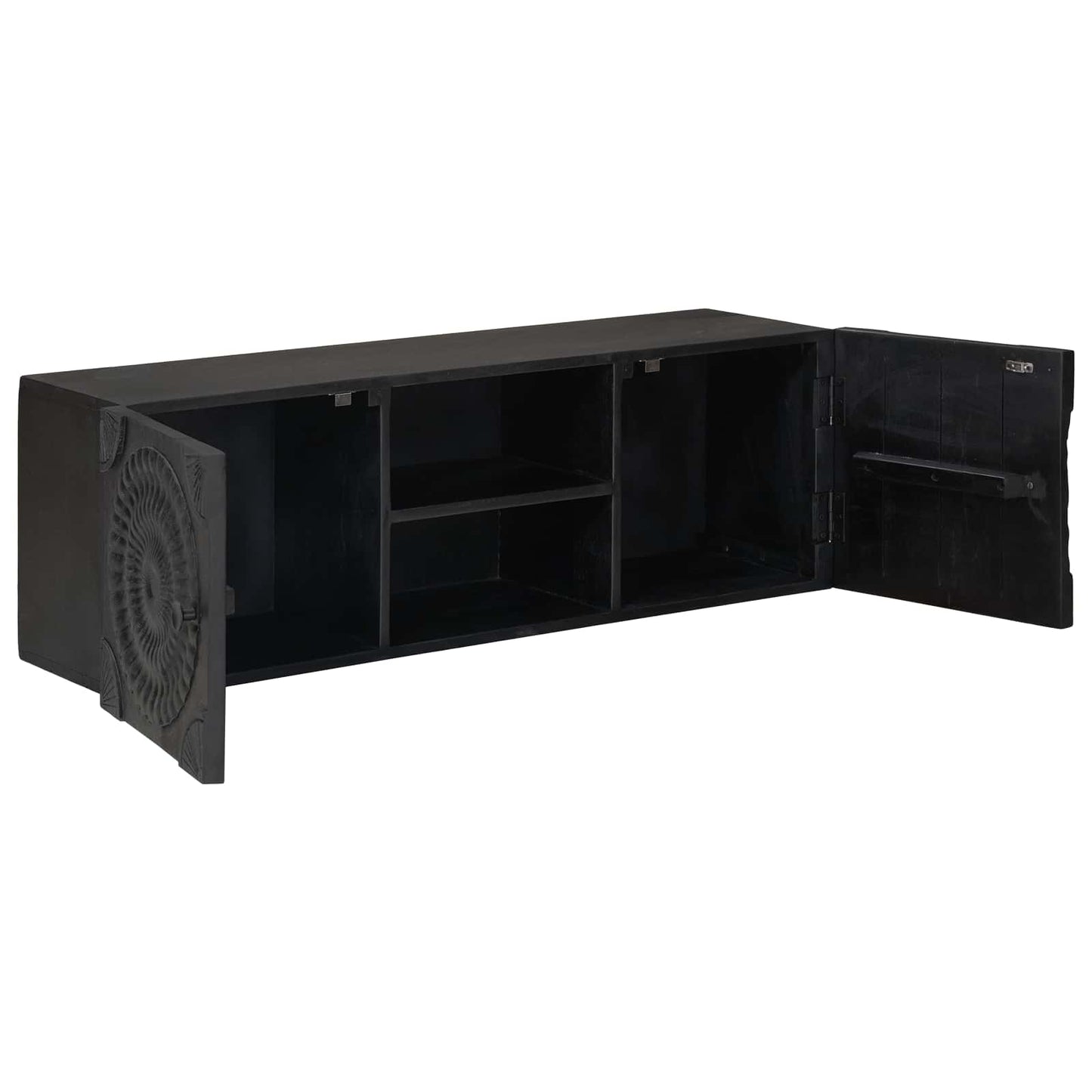 Cabinet TV cu raft cu depozitare cu ușă Negru 105 x 30 x 35 cm