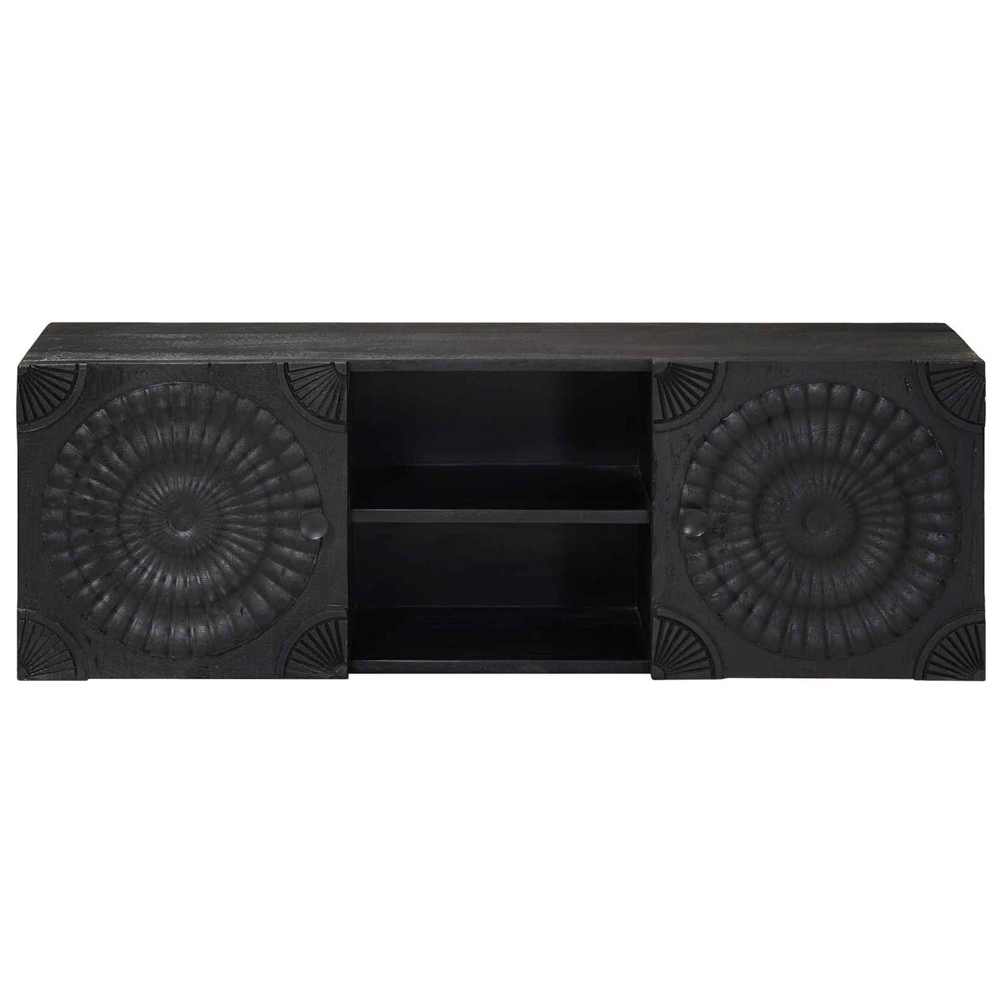 Cabinet TV cu raft cu depozitare cu ușă Negru 105 x 30 x 35 cm