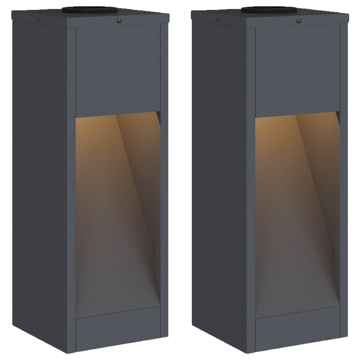 Lampa de parcurs LED solar 2 pcs Antracit Oțel laminat la rece