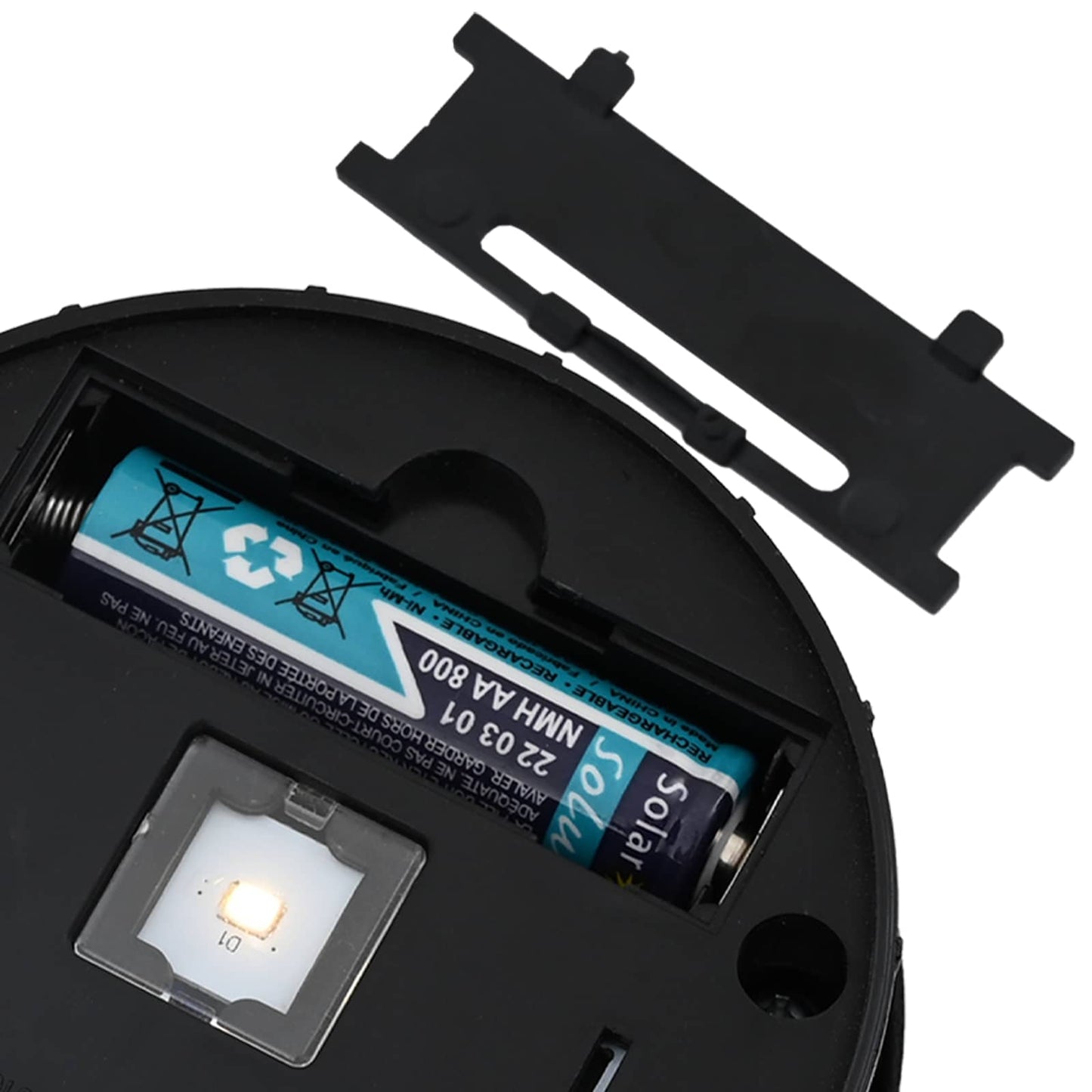 Lampa de parcurs LED solar 2 pcs Negru Oțel laminat la rece