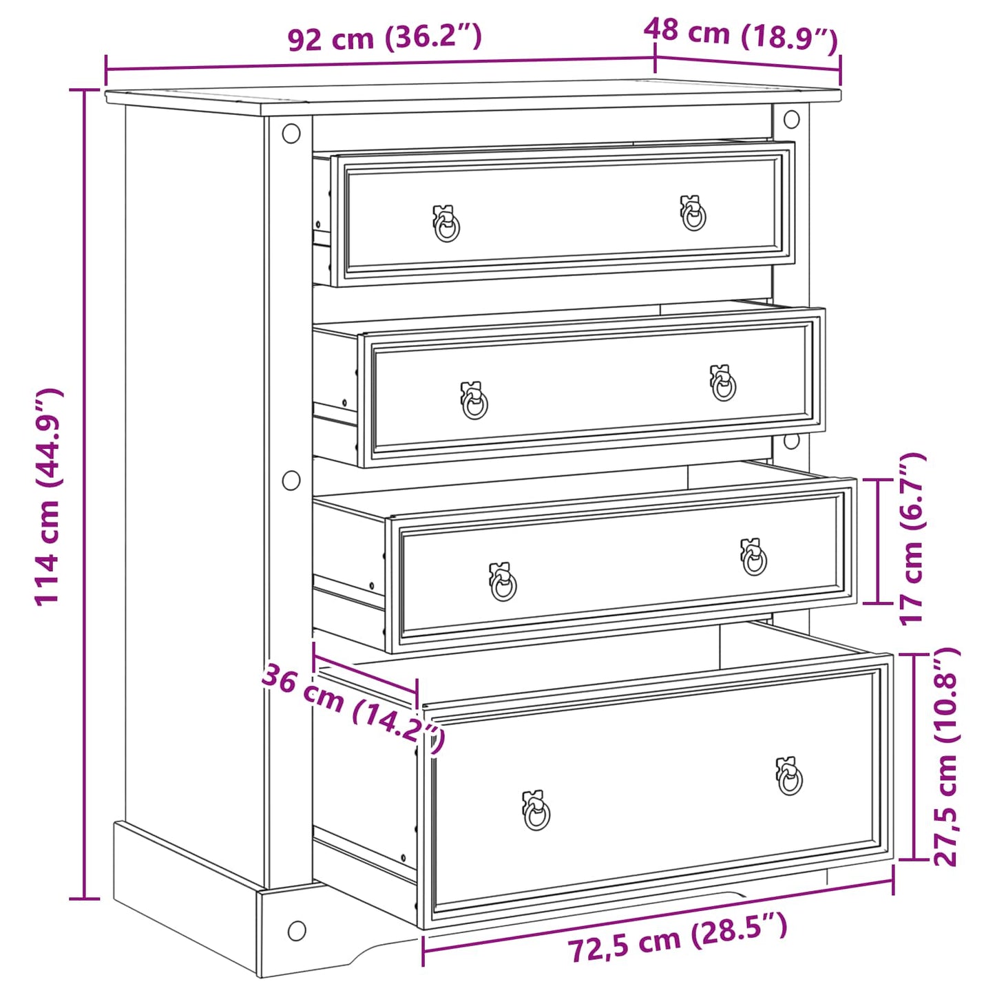 Cufere de Depozitare Alb 92 x 48 x 114 cm Lemn de pin masiv