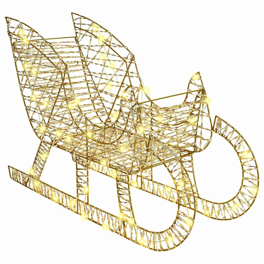 Sanie cu ren cu 200 LED Alb cald 70 x 26 x 129 cm PET