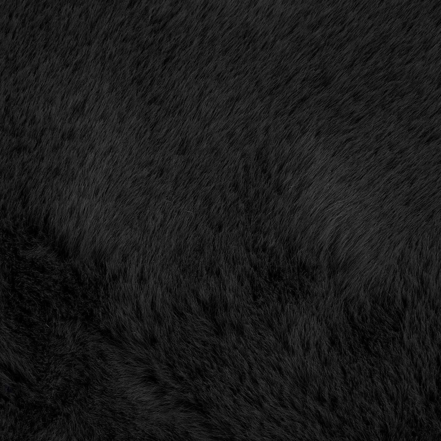 Covor din Blană Faux de Iepure Olite Negru Ø 120 cm Poliester