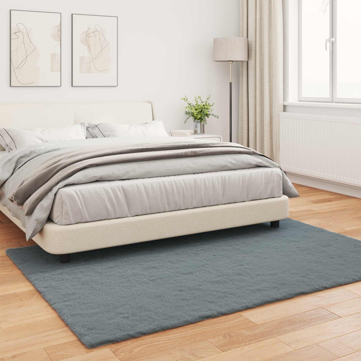 Covor din de iepure sintetic antiderapant Olite Antracit