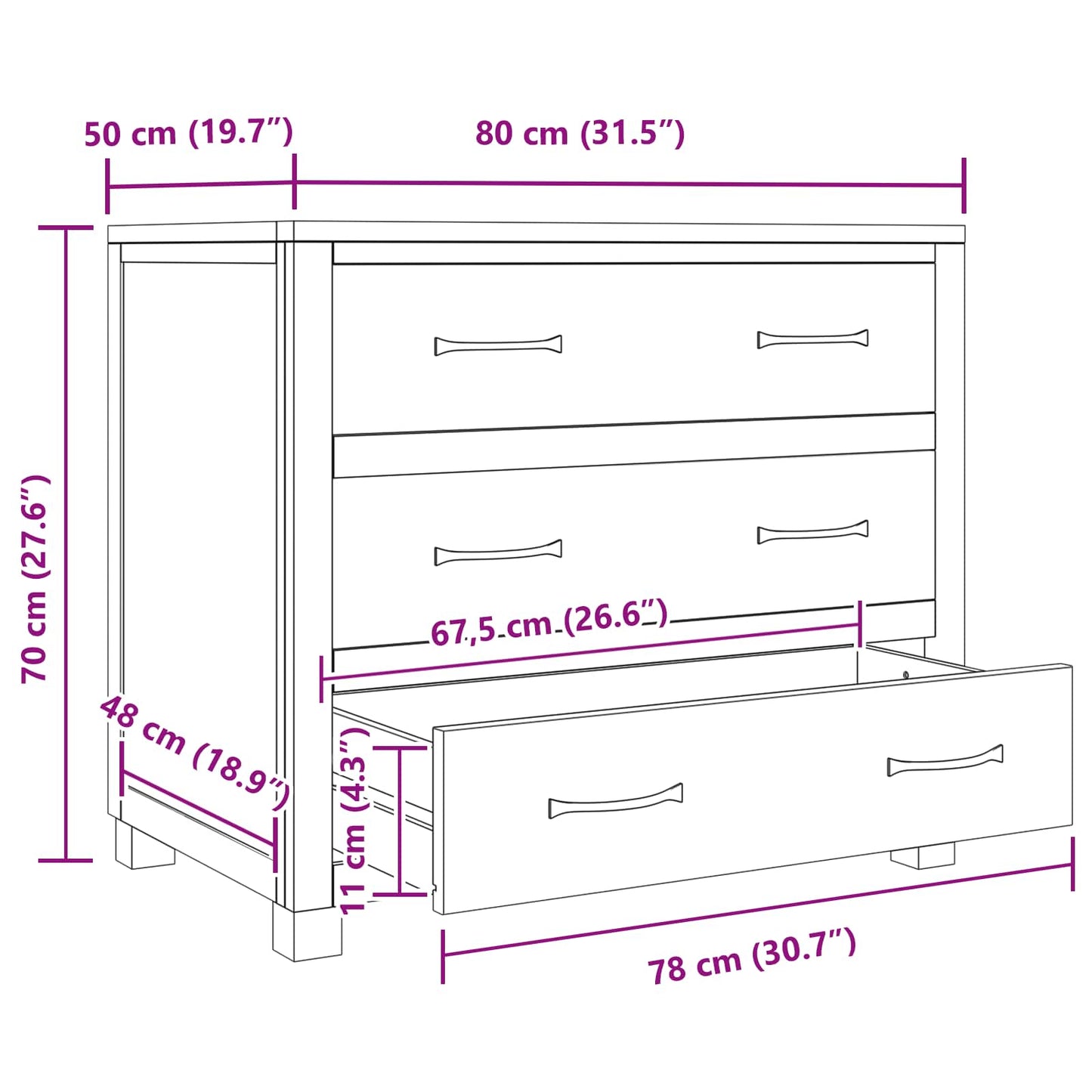 Dulap cu sertar cu depozitare Maro Lemn compozit