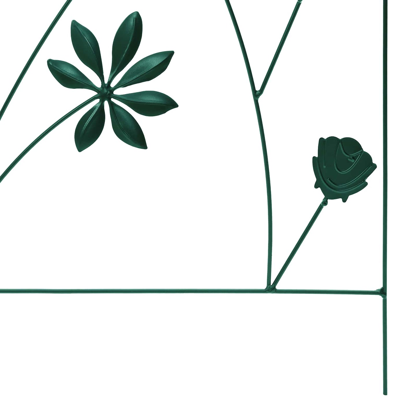 Gard de Grădină 3 pcs Verde 112 x 39,5 cm Oțel