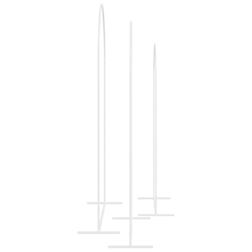 Arc de nuntă 3 pcs Alb Oțel