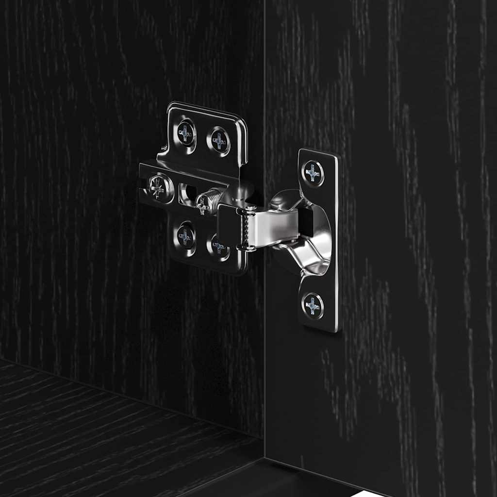 Set de mobilier pentru baie Stejar Negru 35 x 37,5 x 188,5 cm