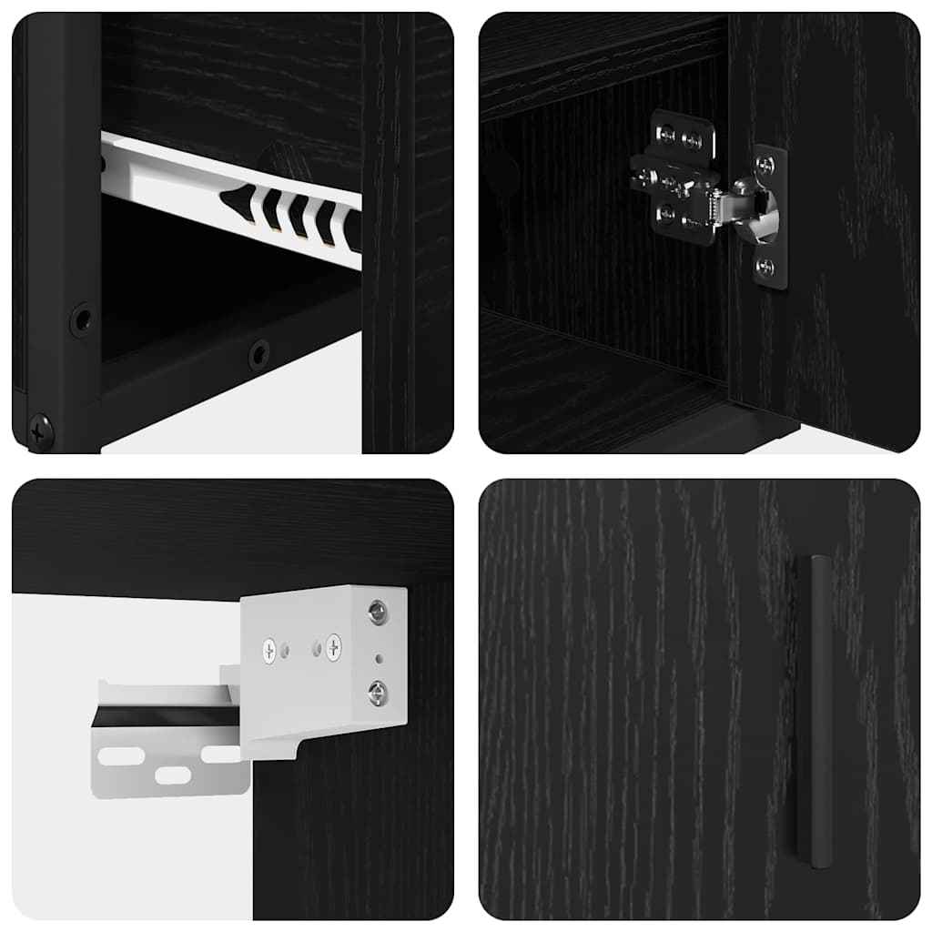 Set de mobilier pentru baie 2 pcs Stejar negru Lemn compozit