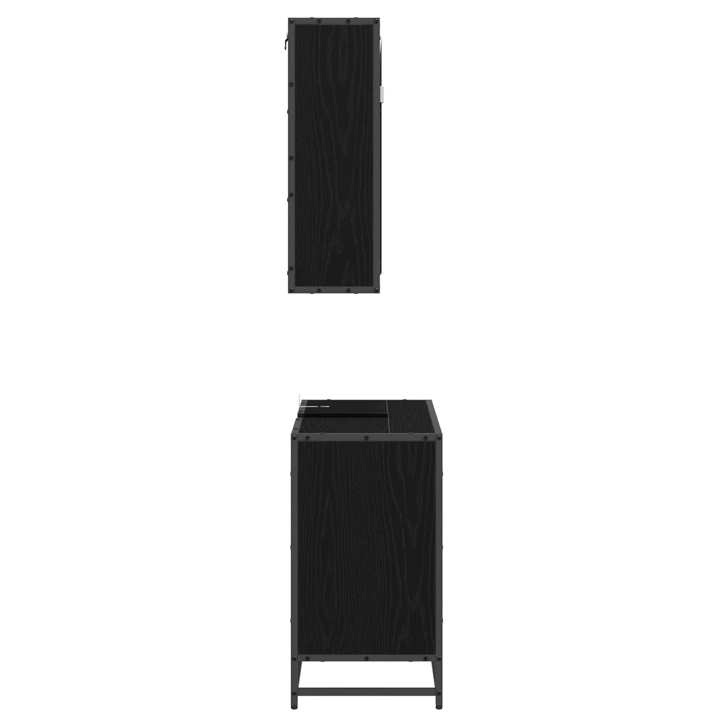 Set de mobilier pentru baie 2 pcs Stejar negru Lemn compozit