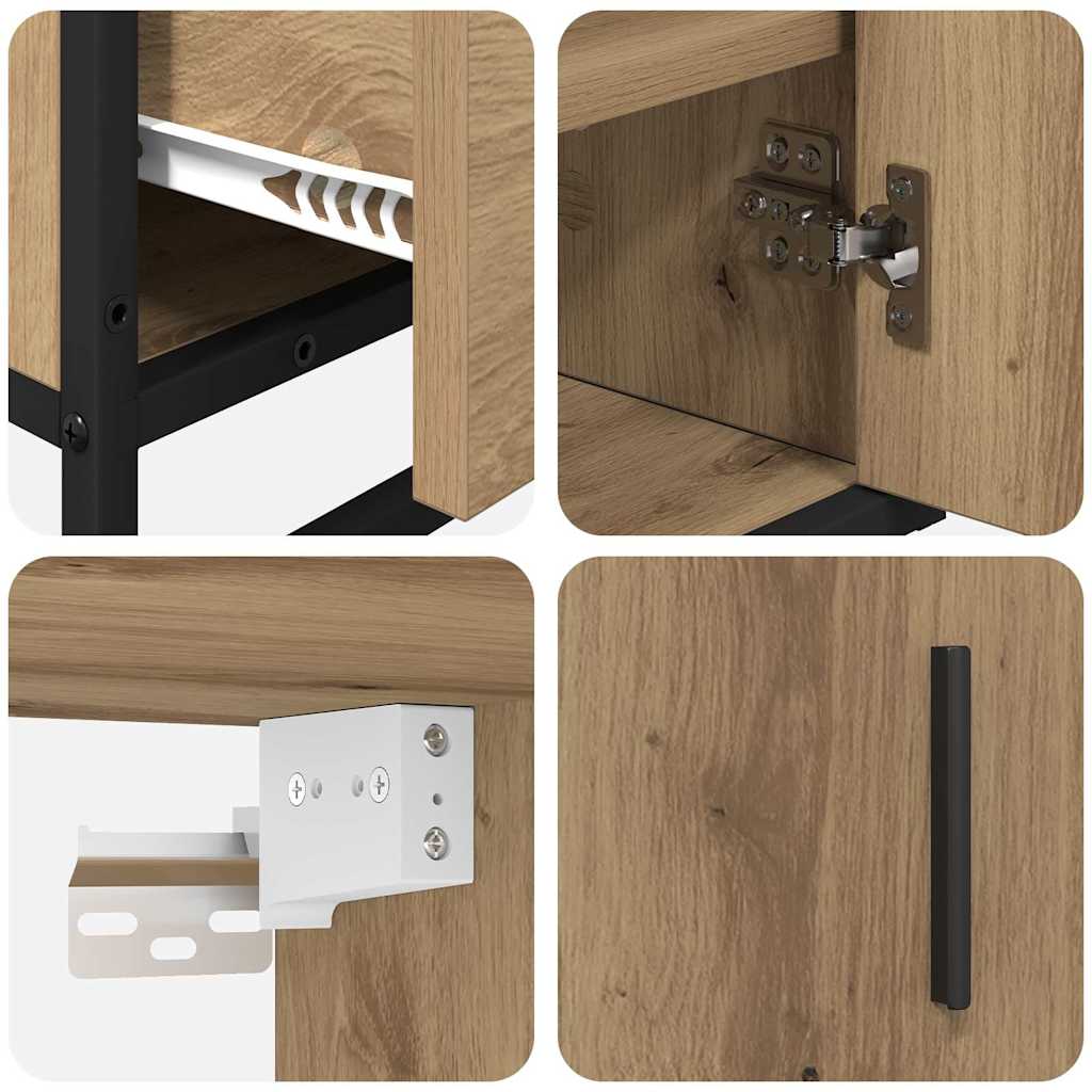 Set de mobilier pentru baie cu sertar 3 pcs Stejar Artizanal