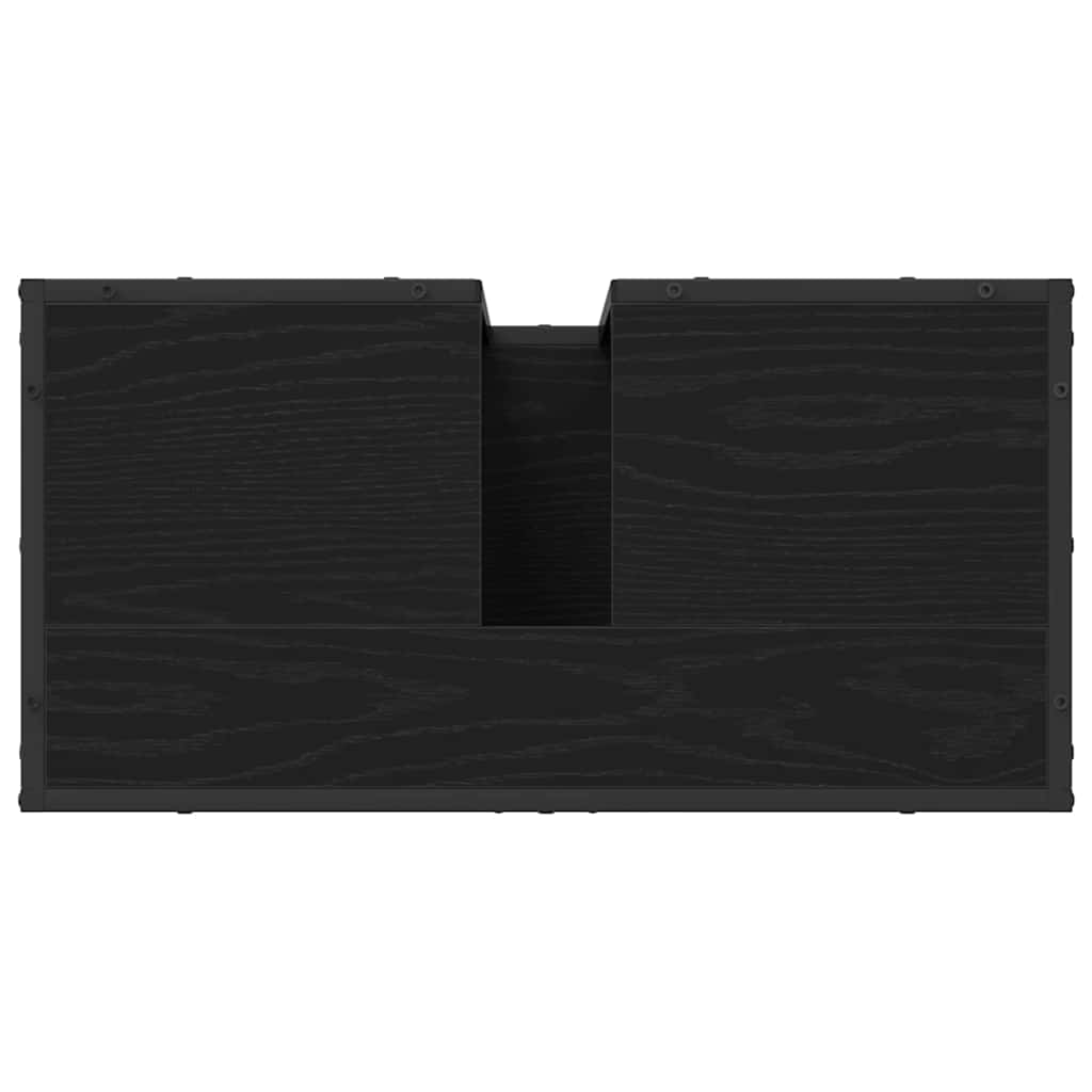 Set de mobilier pentru baie 3 pcs Stejar Negru Lemn compozit