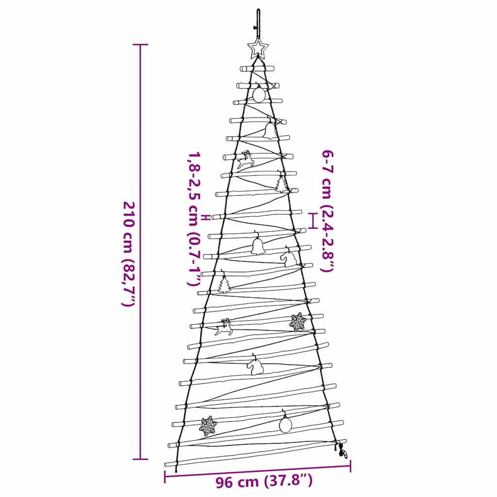 Brad de Crăciun cu 130 LED natural 210 cm lemn masiv de frasin