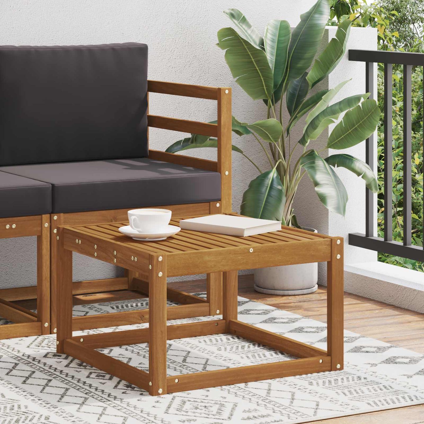 Masă de exterior Lemn Solid de Acacia natural 59 x 59 x 37 cm