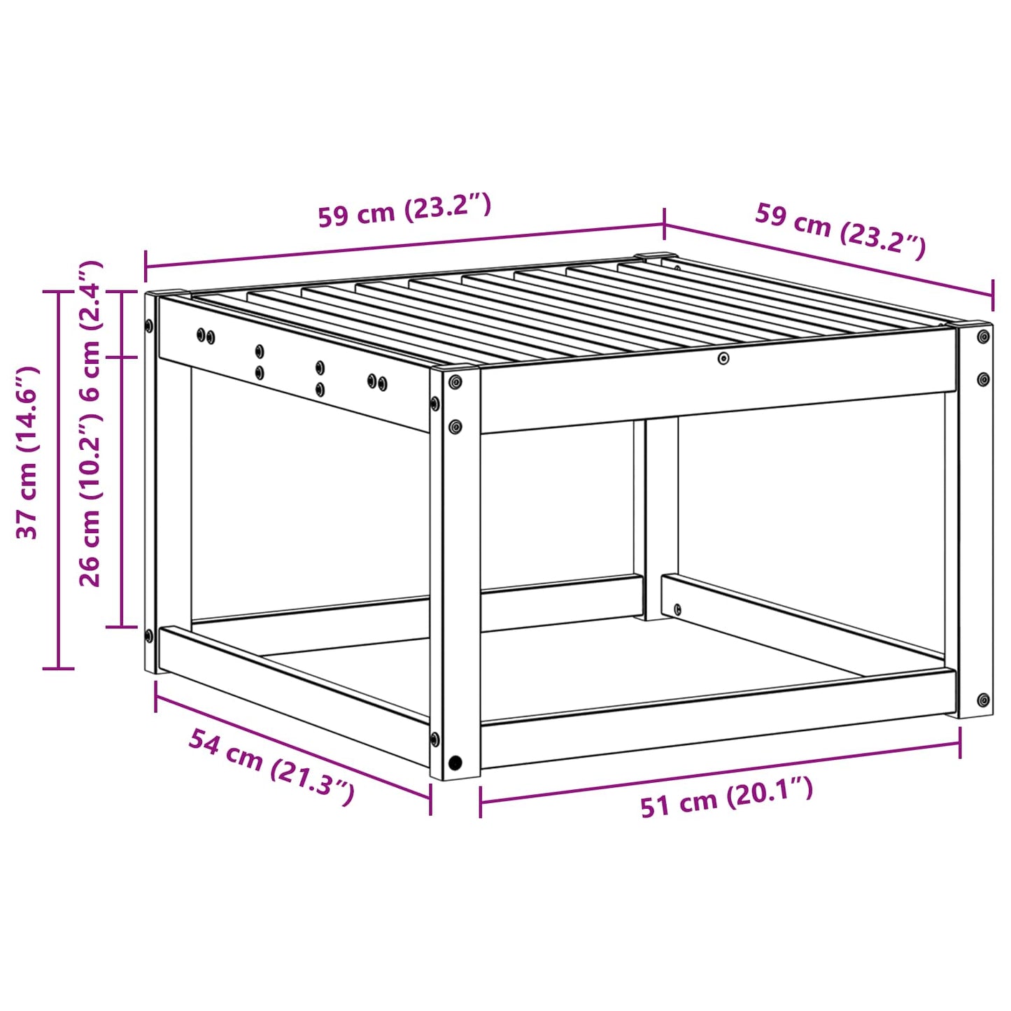 Taburet pentru exterior Lemn Solid de Acacia natural