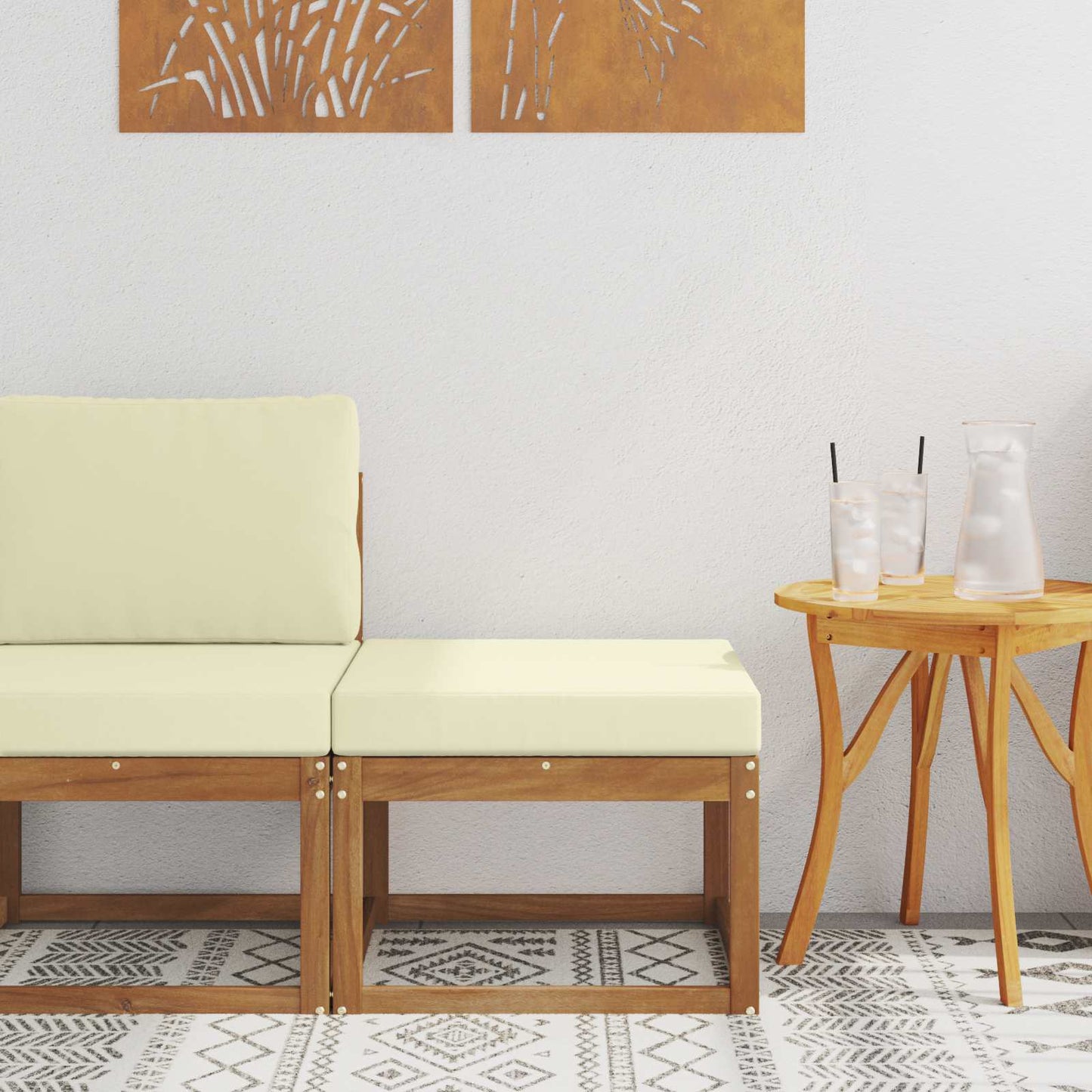 Taburet pentru exterior Lemn Solid de Acacia natural