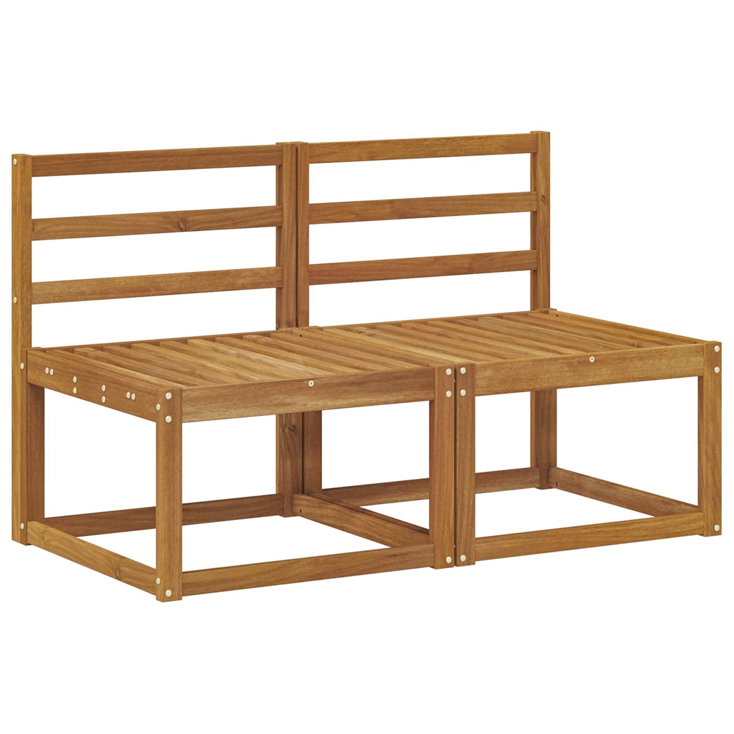 2 Bucată Canapea Medie pentru Exterior Lemn Solid de Acacia