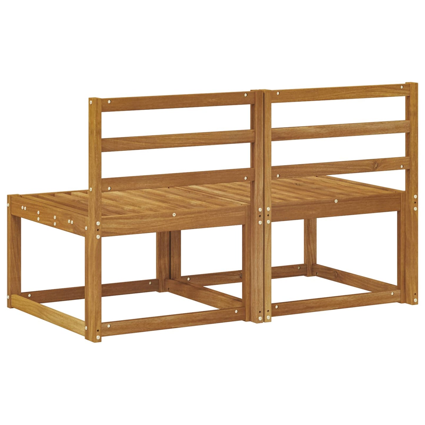 2 Bucată Canapea Medie pentru Exterior Lemn Solid de Acacia