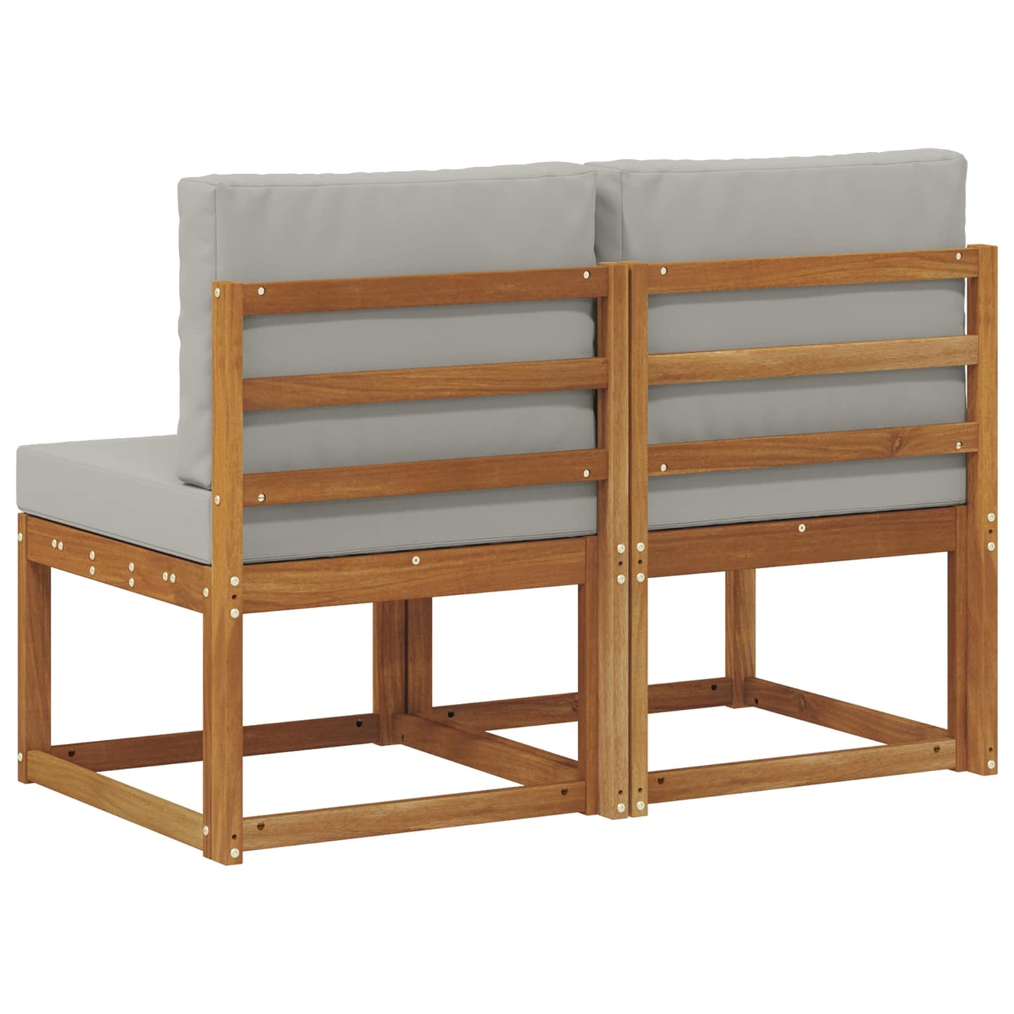 2 Bucată Canapea Medie pentru Exterior Lemn Solid de Acacia