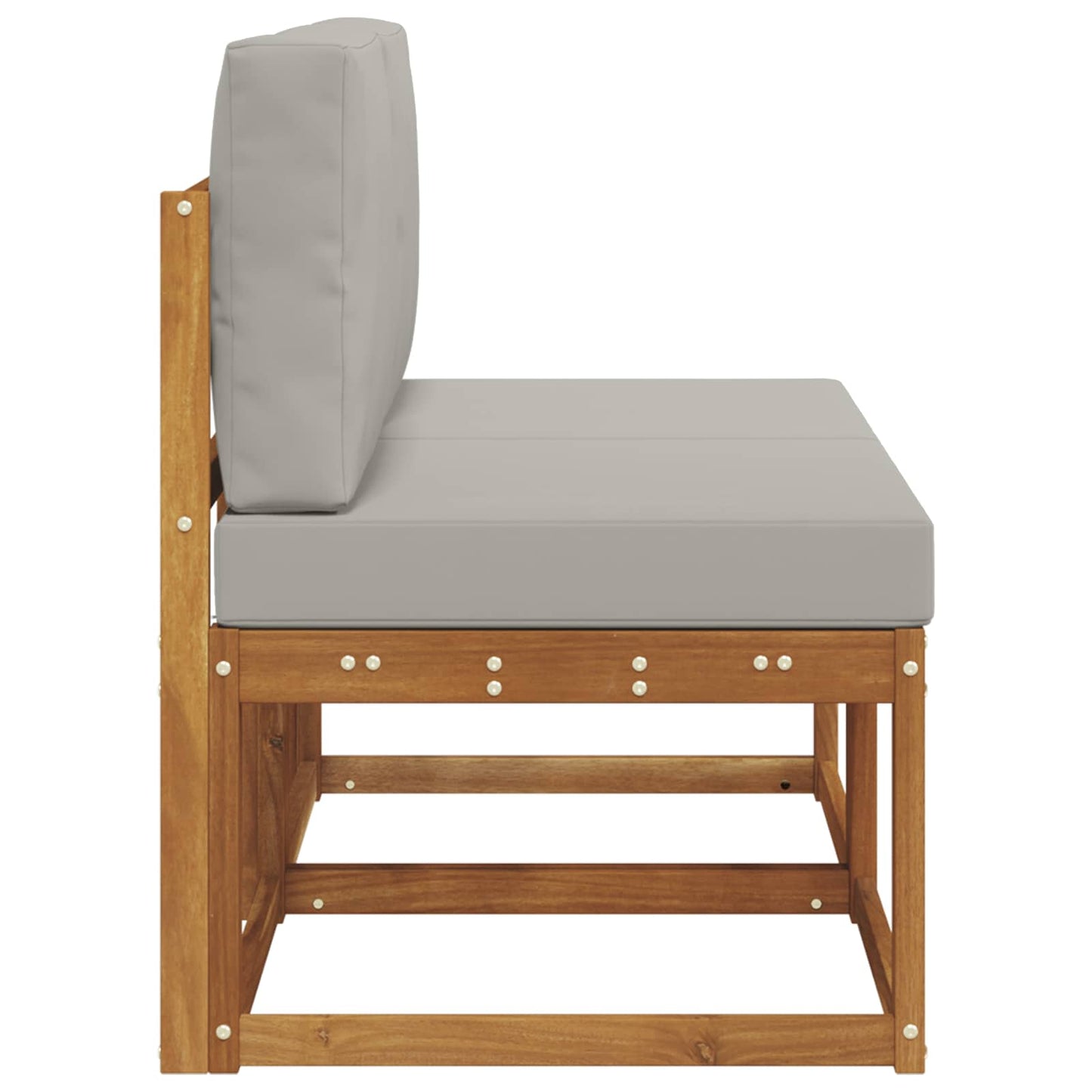 2 Bucată Canapea Medie pentru Exterior Lemn Solid de Acacia