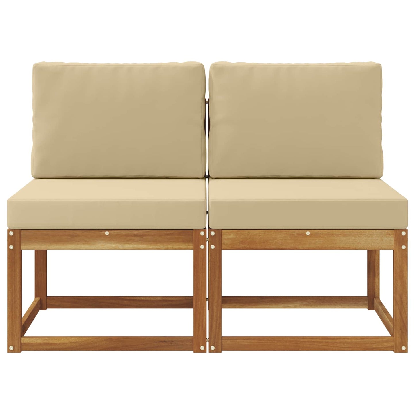 2 Bucată Canapea Medie pentru Exterior Lemn Solid de Acacia