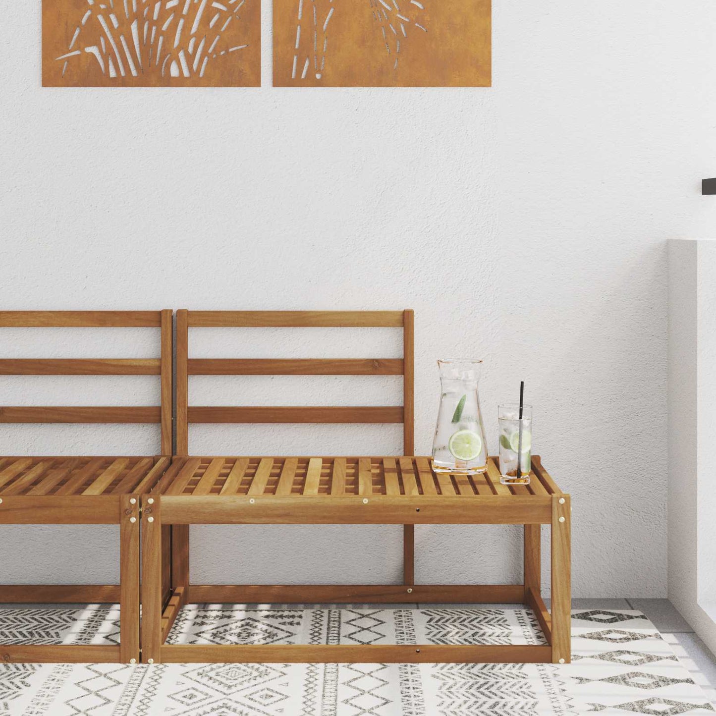 Canapea de exterior natural 91 x 63 x 73 cm