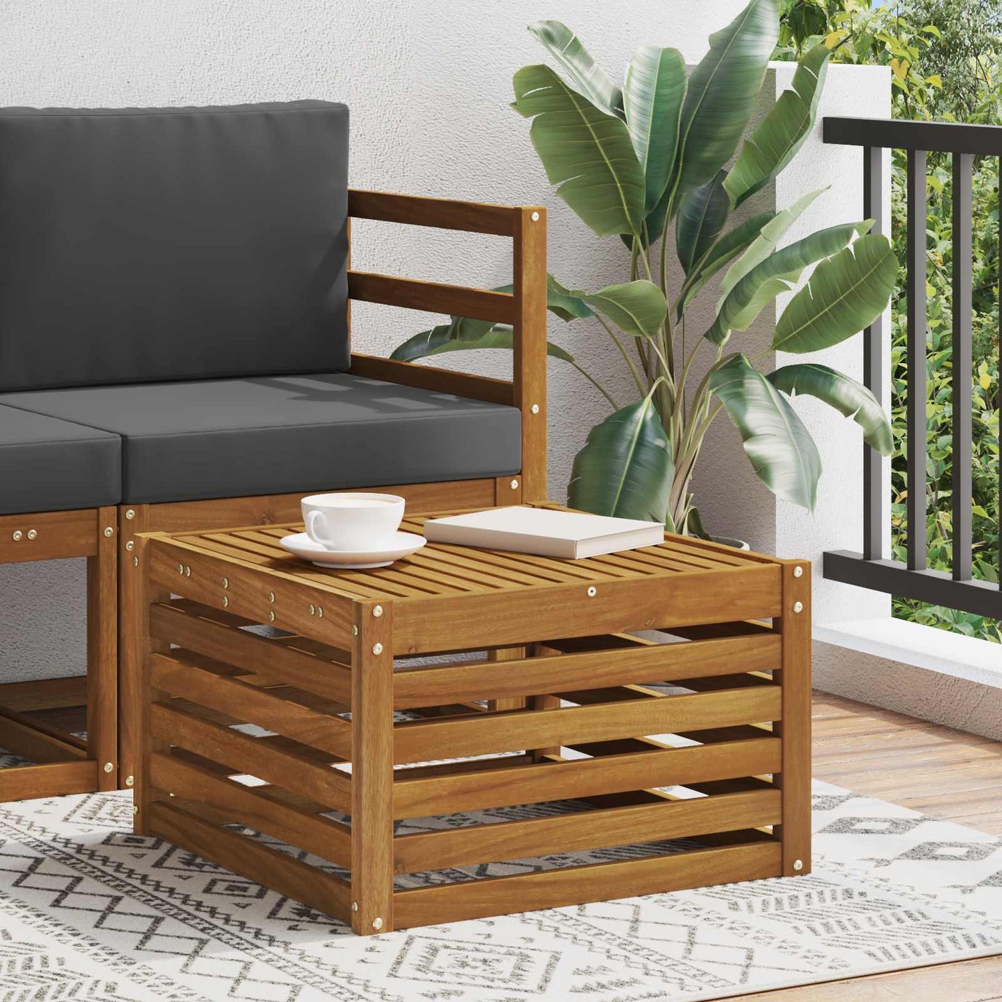 Masă de exterior Lemn Solid de Acacia natural 59 x 59 x 37 cm