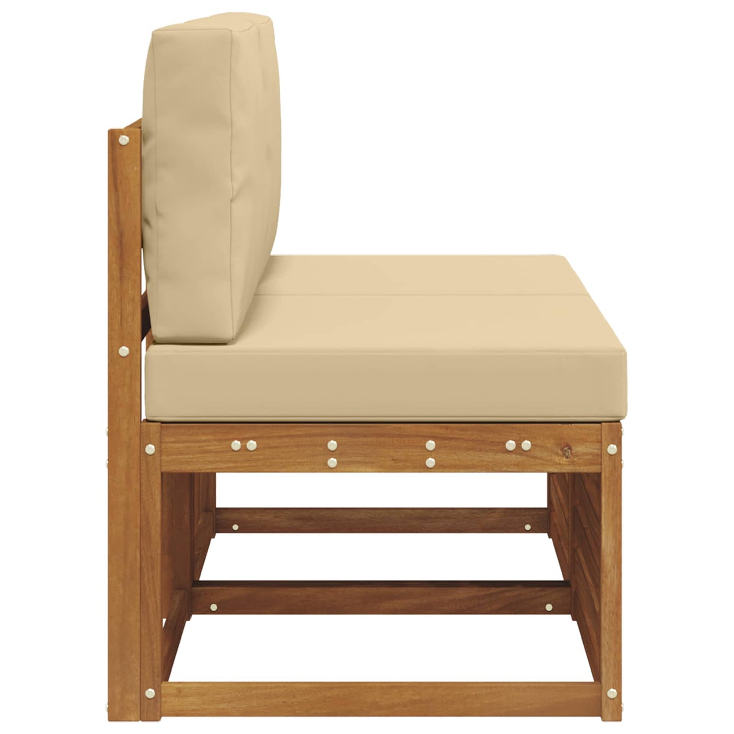 2 Bucată Canapea Medie pentru Exterior Lemn Solid de Acacia