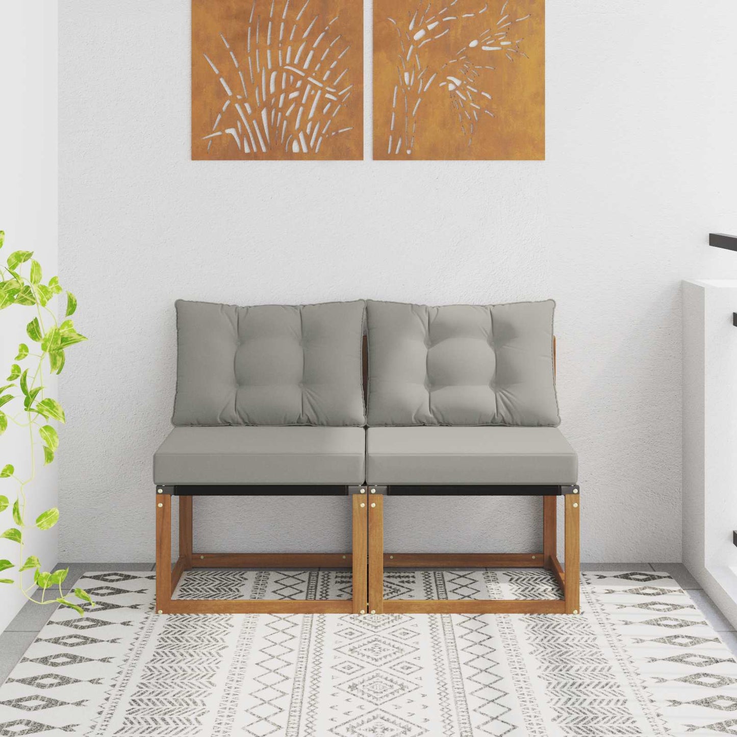 2 Bucată Canapea centrală pentru exterior