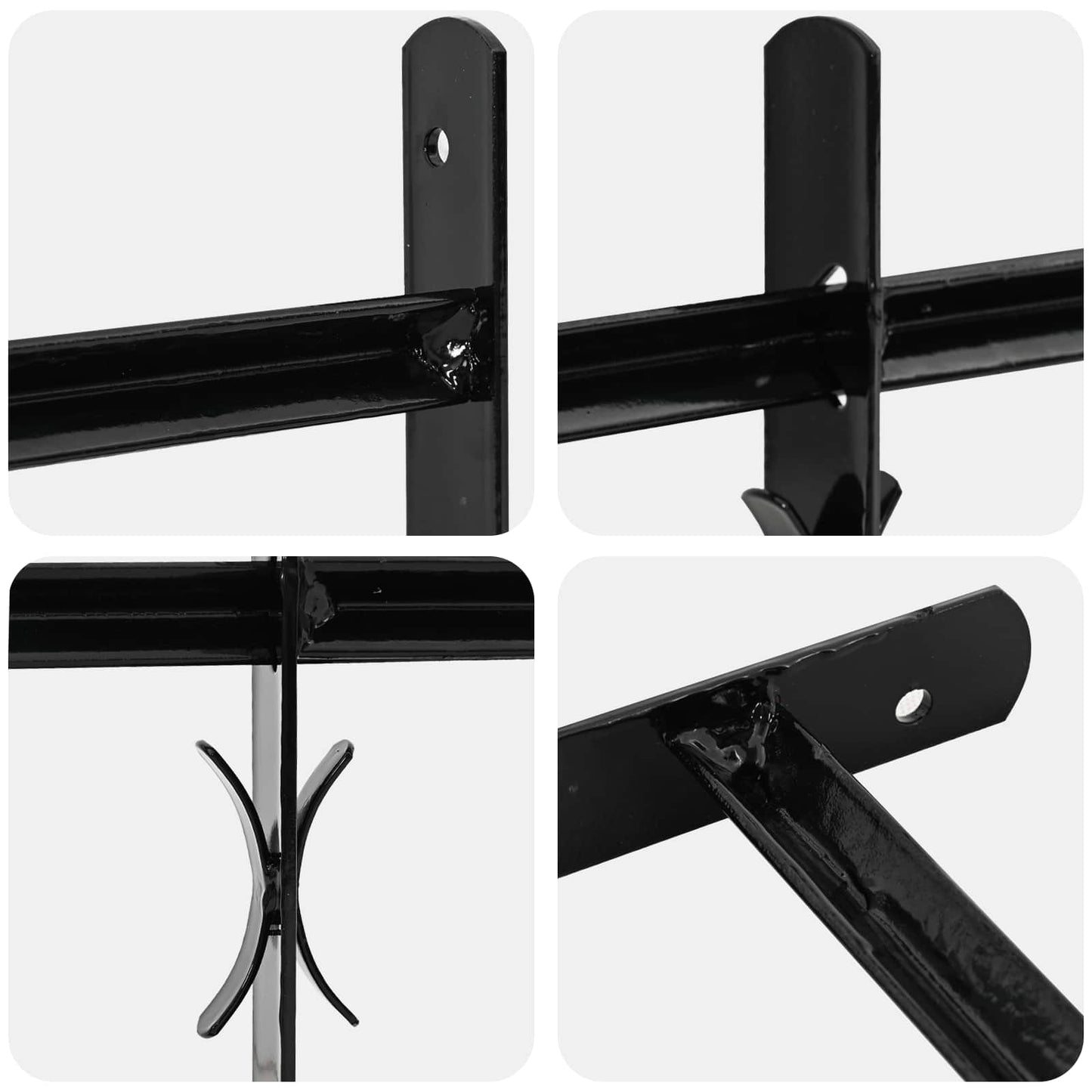 Grilă Fereastră Negru 115 x 30 cm Oțel vopsit electrostatic