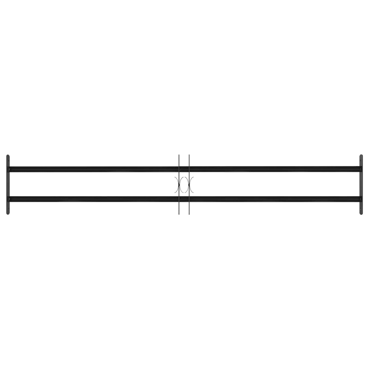 Grilă Fereastră Negru 176 x 30 cm Oțel vopsit electrostatic