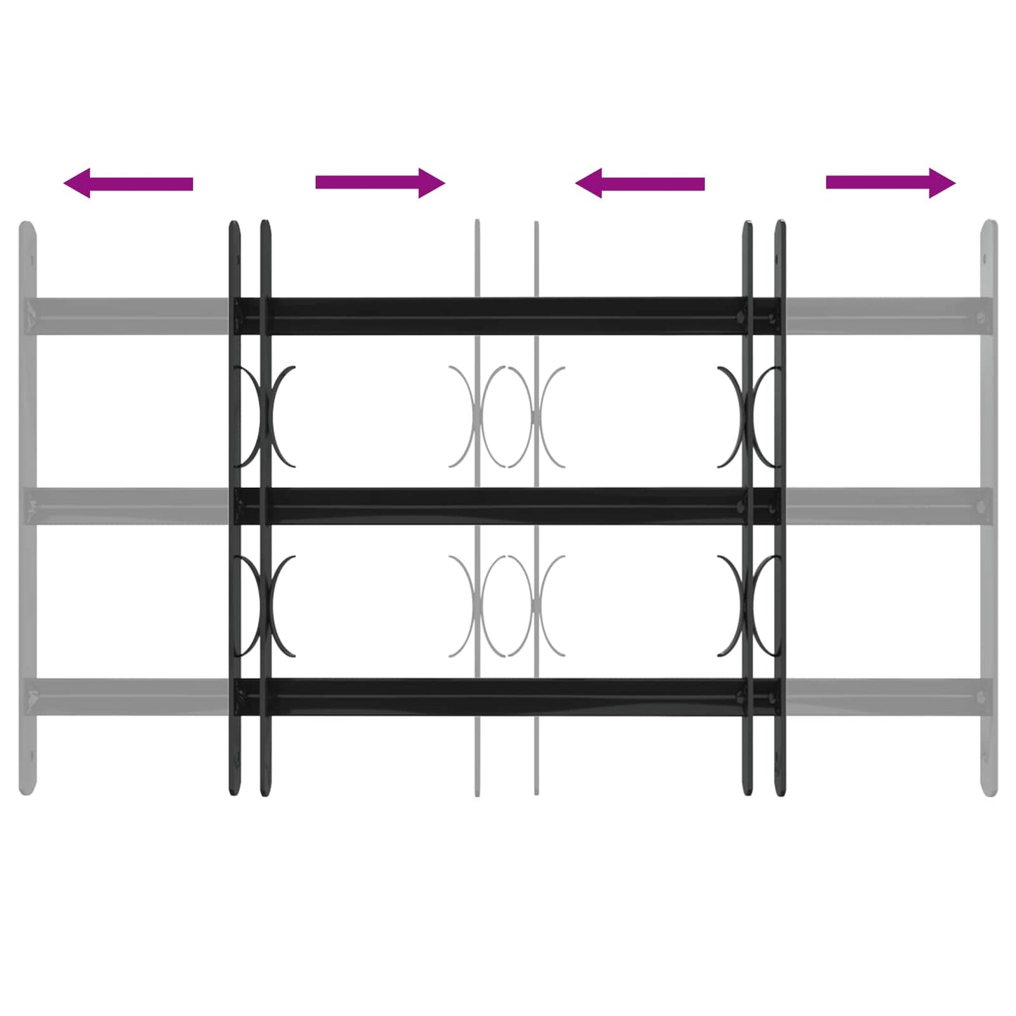 Grilă Fereastră Negru 75.5 x 45 cm Oțel vopsit electrostatic