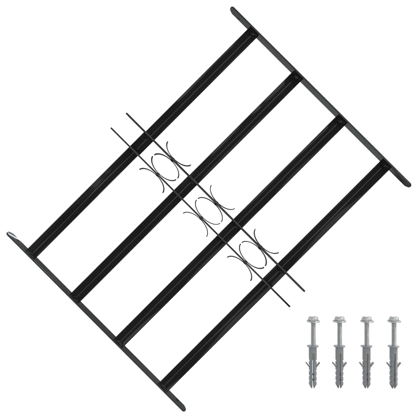 Grilă Fereastră Negru 75.5 x 60 cm Oțel vopsit electrostatic