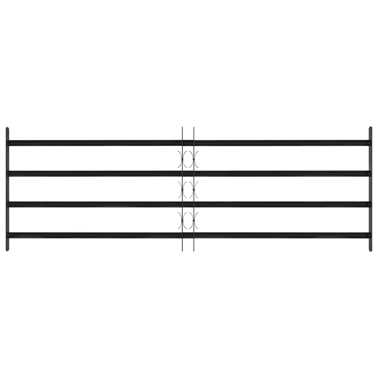 Grilă Fereastră Negru 175 x 60 cm Oțel vopsit electrostatic