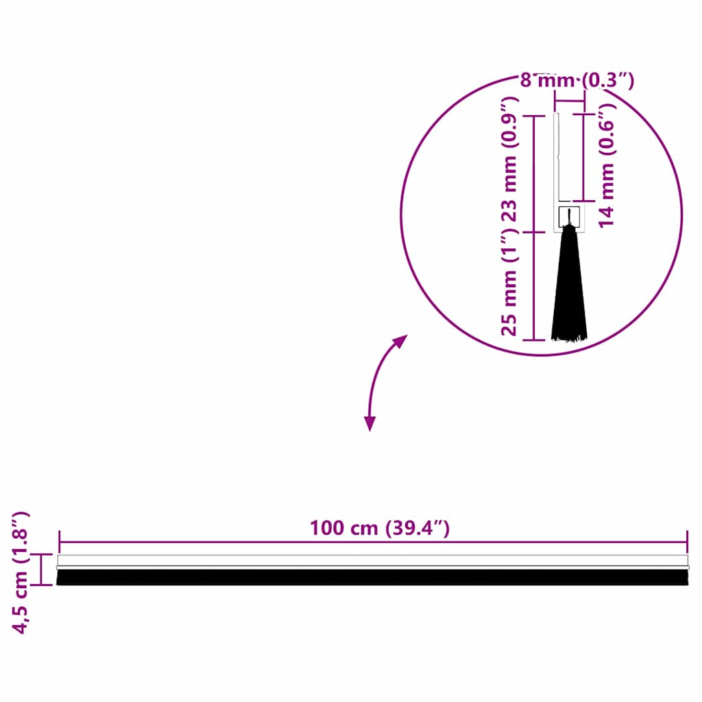 Dopuri pentru uși autoadezive 12 pcs Maro 100 cm
