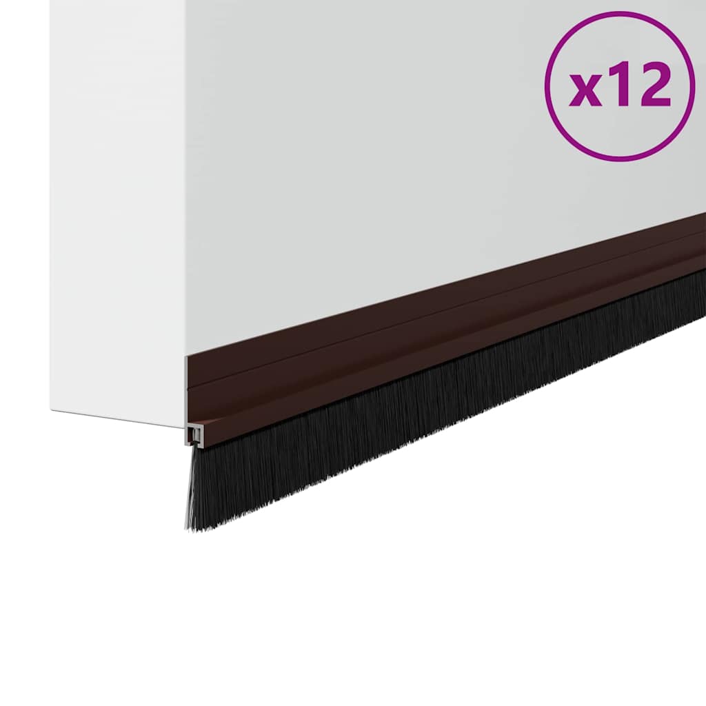 Dopuri pentru uși autoadezive 12 pcs Maro 100 cm