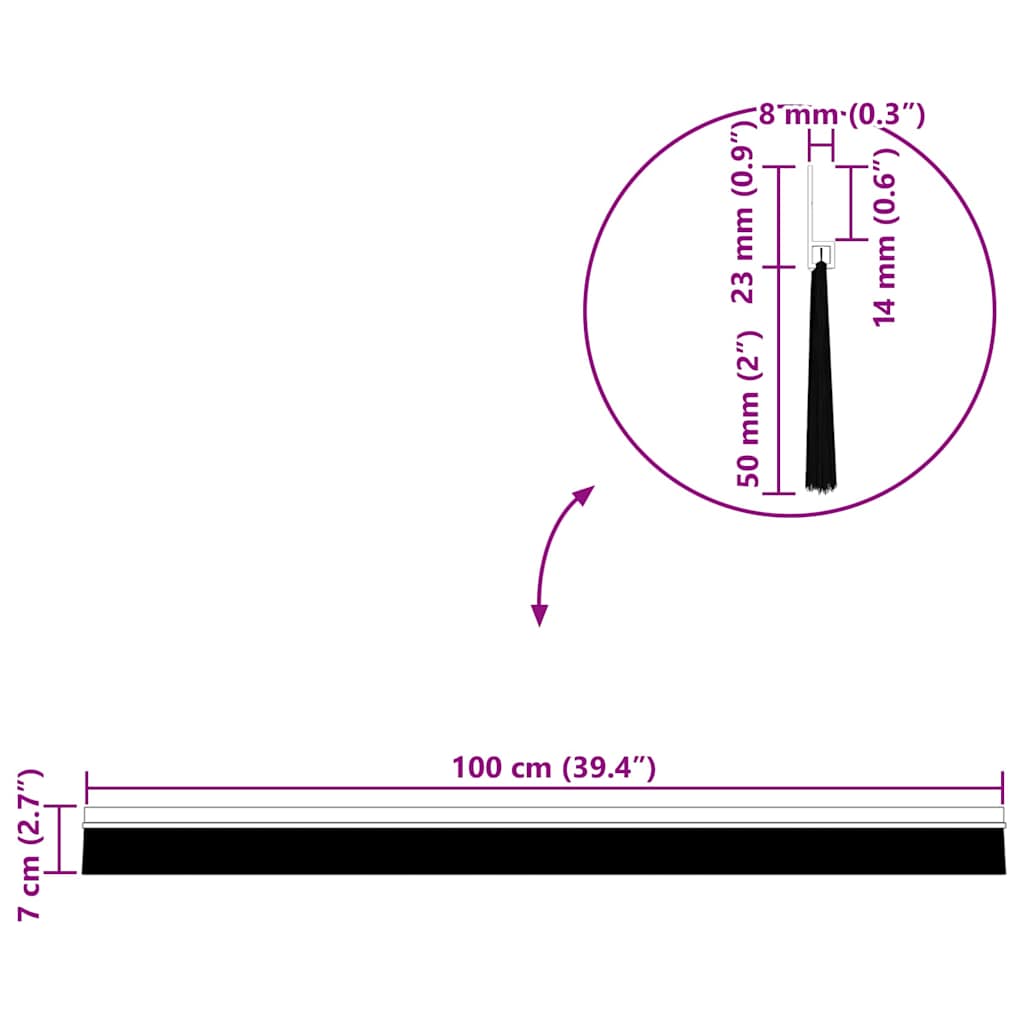 Dopuri pentru uși autoadezive 12 pcs Maro 100 cm