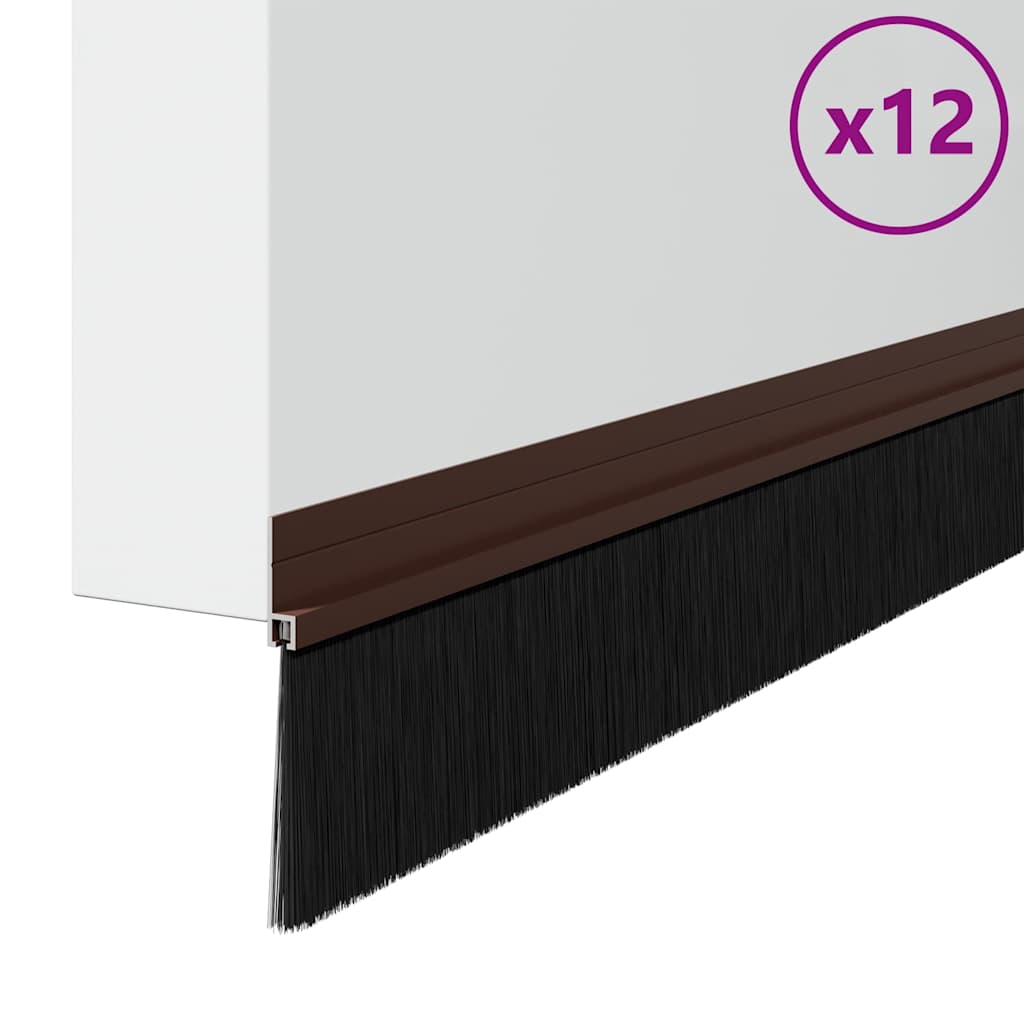 Dopuri pentru uși autoadezive 12 pcs Maro 100 cm