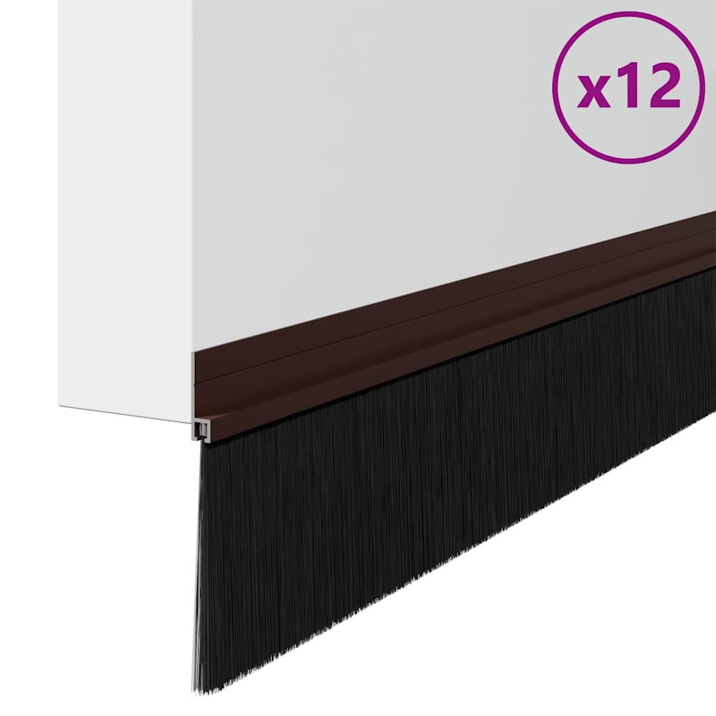 Dopuri pentru uși autoadezive 12 pcs Maro 100 cm