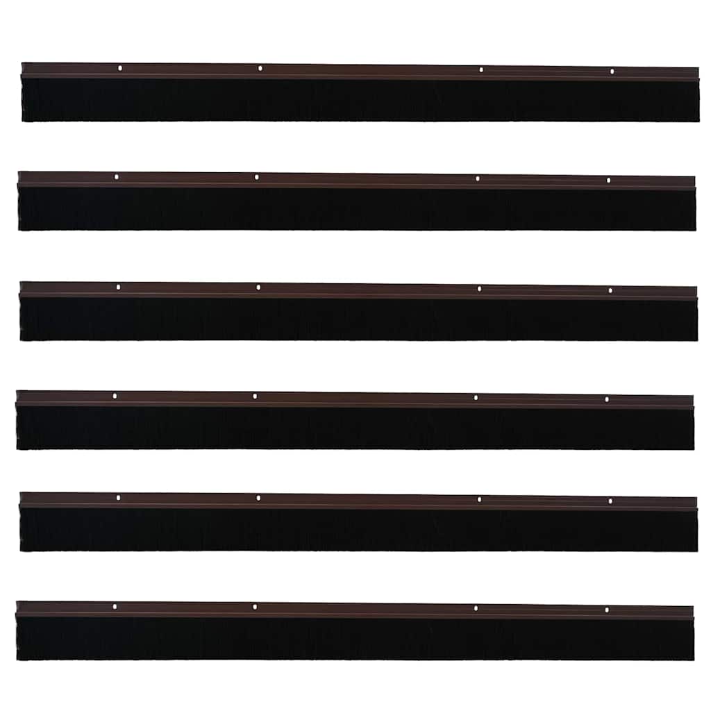 Perdele de ușă cu perii cu montare prin înșurubare 6 pcs Maro