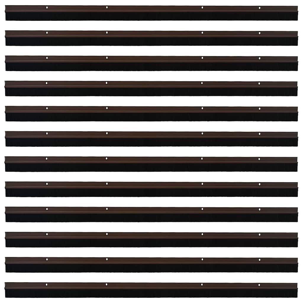 Perdele de ușă cu perii cu montare prin înșurubare 12 pcs Maro