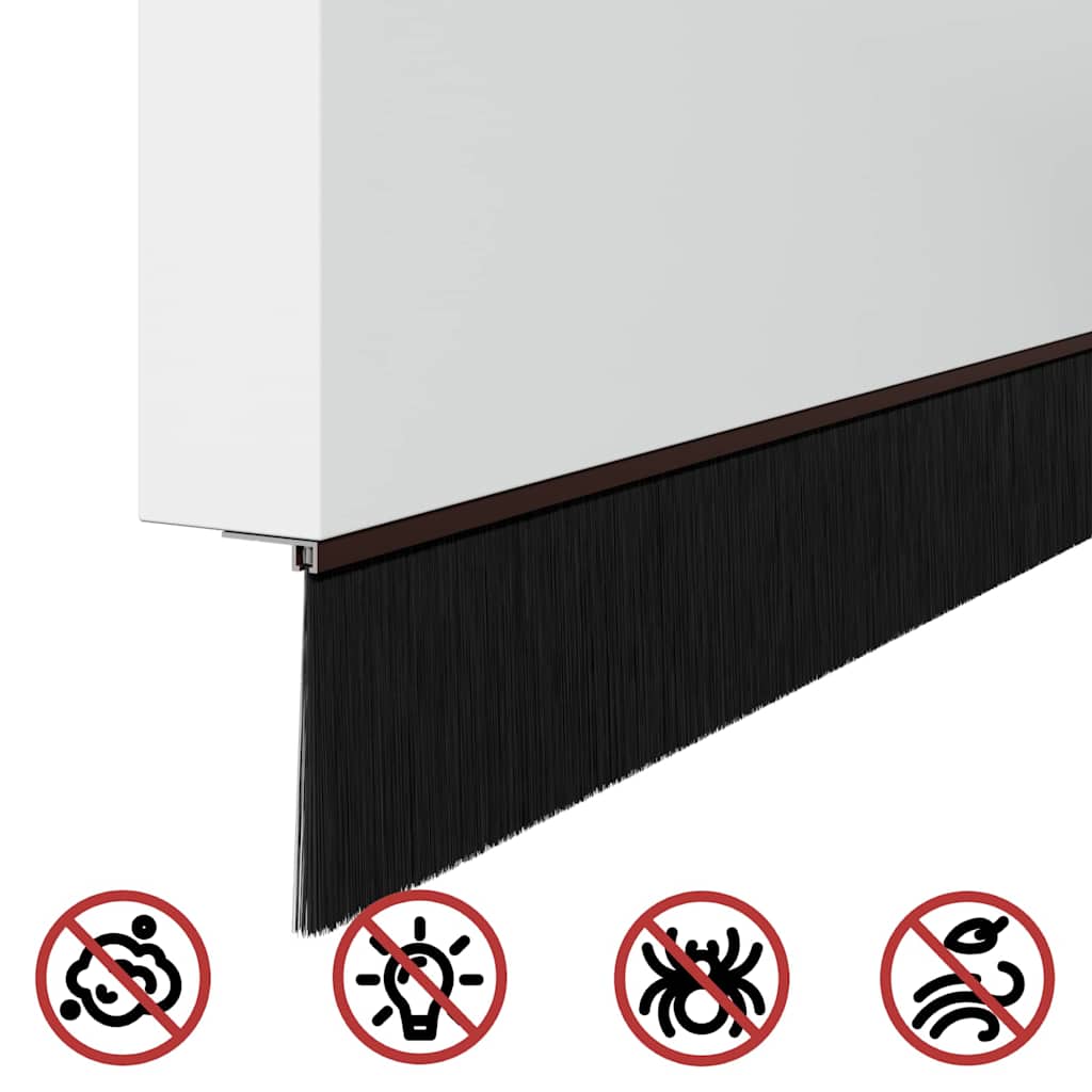 Perdele de ușă cu perii cu montare prin înșurubare 6 pcs Maro