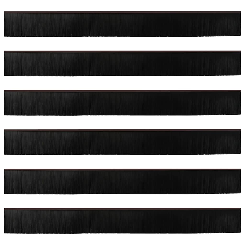 Perdele de ușă cu perii cu montare prin înșurubare 6 pcs Maro