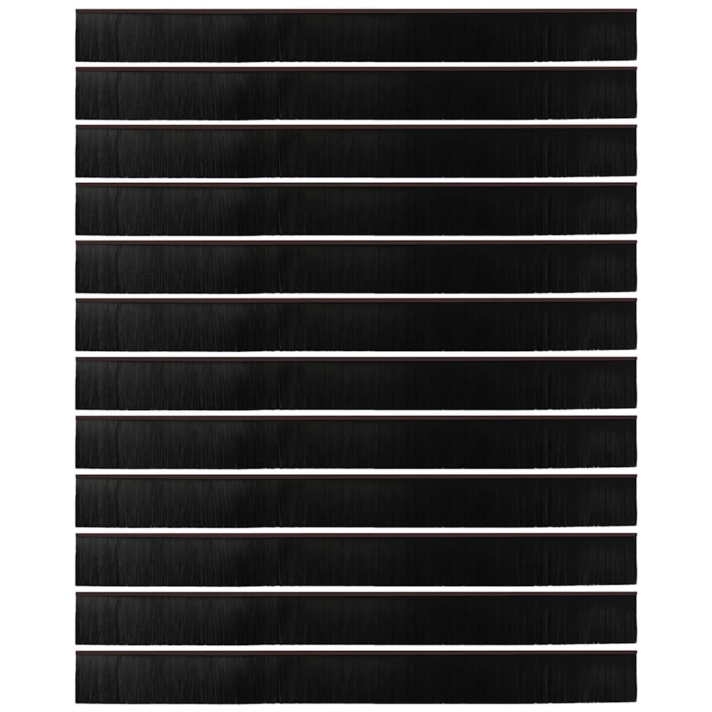 Perdele de ușă cu perii cu montare prin înșurubare 12 pcs Maro