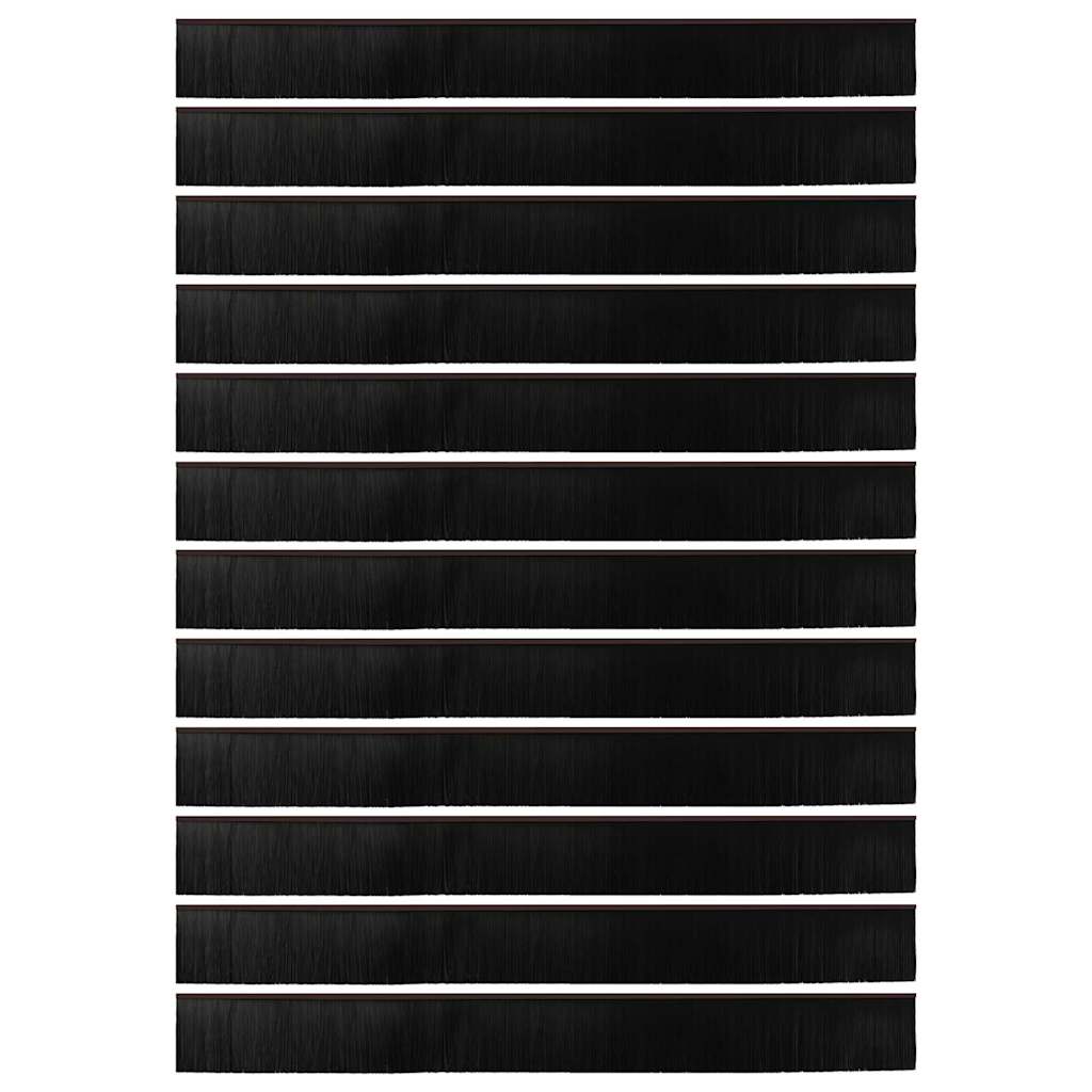 Perdele de ușă cu perii cu montare prin înșurubare 12 pcs Maro