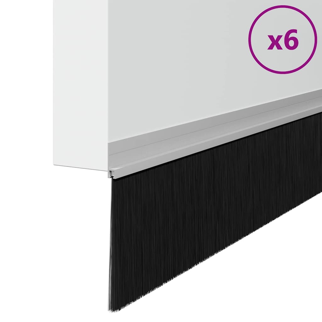 Dopuri pentru uși autoadezive 6 pcs Argintiu 100 cm