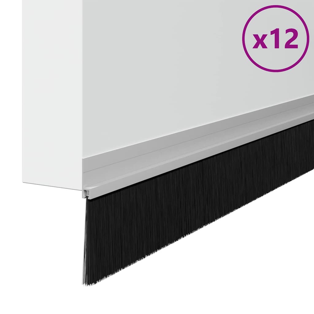 Dopuri pentru uși autoadezive 12 pcs Argintiu 100 cm